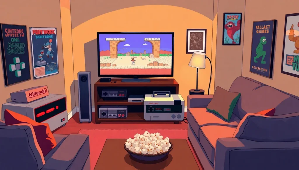 retro gaming setup